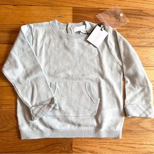 NWT Burberry Children Winter Set with sweater pants hat 12M porcelain blue